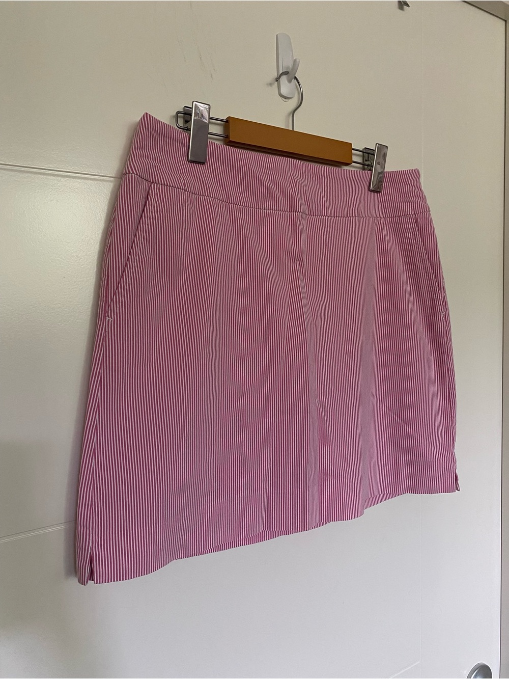 SC & Co Pink Pinstripe Skirt with shorts